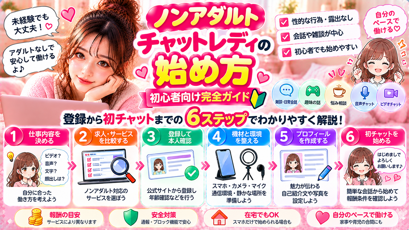 ノンアダルトチャットレディの始め方|初心者向け完全ガイド